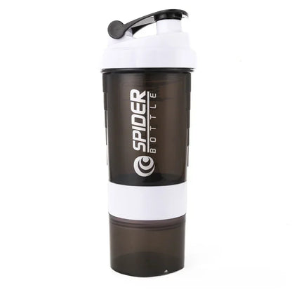 Protein Shaker Bottle – 500ml Layered Gym Bottle with Wire Stirring Ball & Extra Storage - ZOOMNSTORE