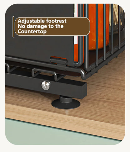 Adjustable 2-Tier Pull-Out Cabinet Organizer - Under Sink Storage Rack for Spice Jars - ZOOMNSTORE