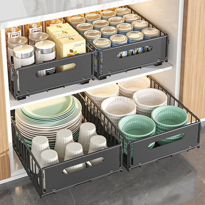 Pull-Out Kitchen Storage Rack - Spice Organizer  Drawer Tray - ZOOMNSTORE