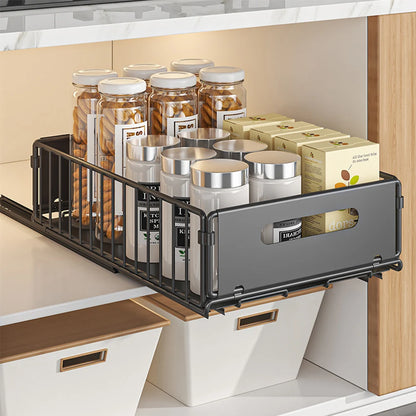 Pull-Out Kitchen Storage Rack - Spice Organizer  Drawer Tray - ZOOMNSTORE
