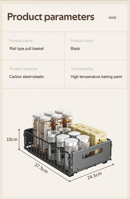 Pull-Out Kitchen Storage Rack - Spice Organizer  Drawer Tray - ZOOMNSTORE