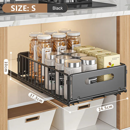 Pull-Out Kitchen Storage Rack - Spice Organizer  Drawer Tray - ZOOMNSTORE