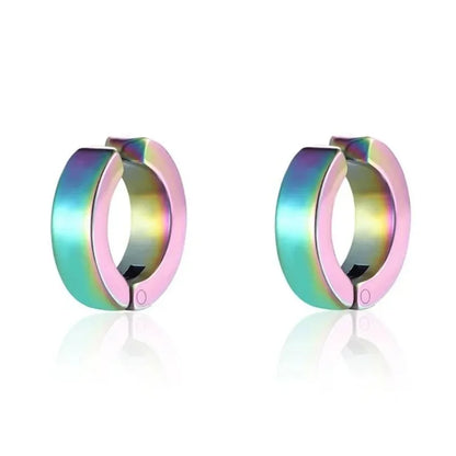 Punk Clip Earrings – Titanium Steel Studs Non Piercing Ear Rings for Men & Women - ZOOMNSTORE