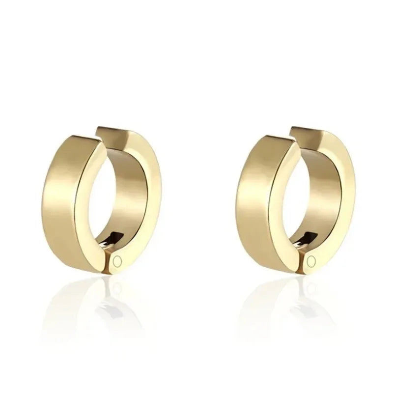 Punk Clip Earrings – Titanium Steel Studs Non Piercing Ear Rings for Men & Women - ZOOMNSTORE