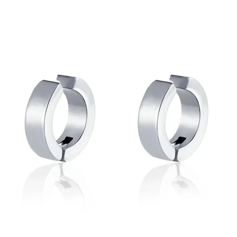 Punk Clip Earrings – Titanium Steel Studs Non Piercing Ear Rings for Men & Women - ZOOMNSTORE