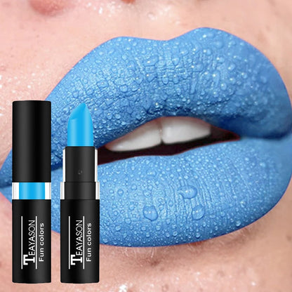 Punk Dark Wine Red Lipstick - Waterproof Matte Makeup with Black and White Lip Gloss - ZOOMNSTORE