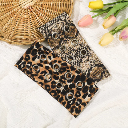 Punk Girl Hollowed Out Eyelets Wide Elastic Headband Stretchy Metal Rock Steampunk for Sports Headbands Hair Accessories - ZOOMNSTORE