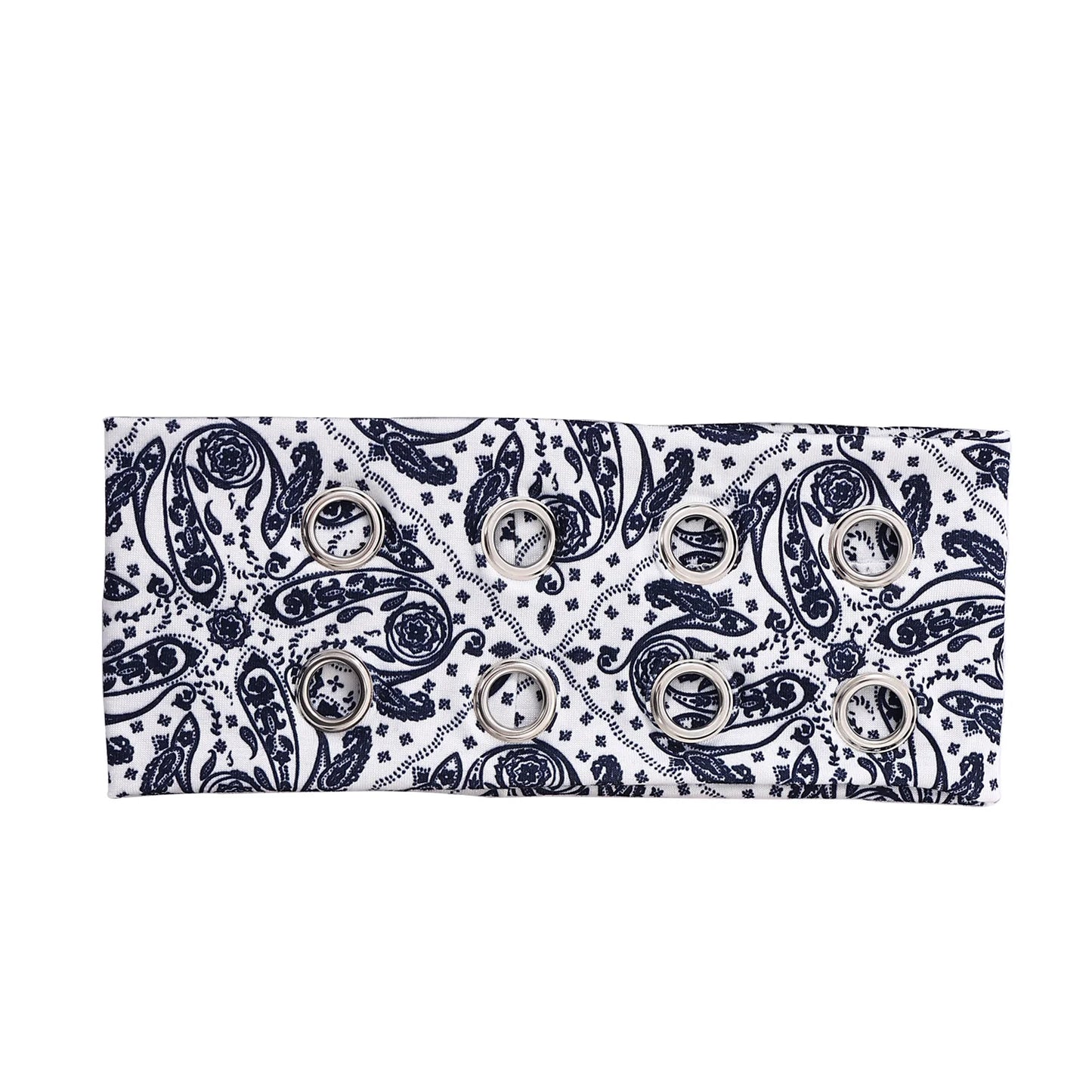 Punk Girl Hollowed Out Eyelets Wide Elastic Headband Stretchy Metal Rock Steampunk for Sports Headbands Hair Accessories - ZOOMNSTORE