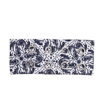 Punk Girl Hollowed Out Eyelets Wide Elastic Headband Stretchy Metal Rock Steampunk for Sports Headbands Hair Accessories - ZOOMNSTORE