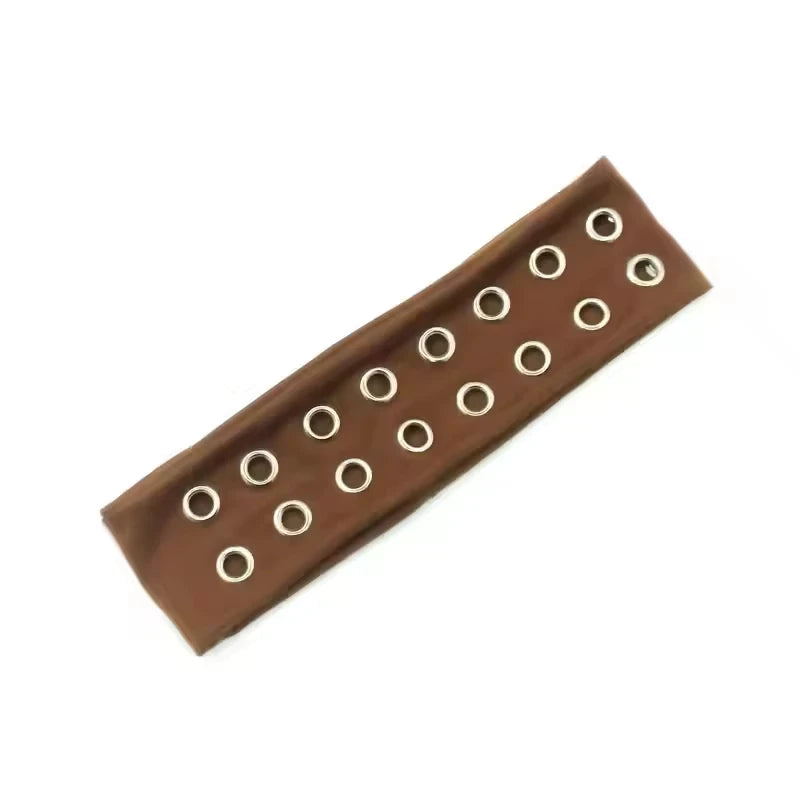 Punk Girl Hollowed Out Eyelets Wide Elastic Headband Stretchy Metal Rock Steampunk for Sports Headbands Hair Accessories - ZOOMNSTORE