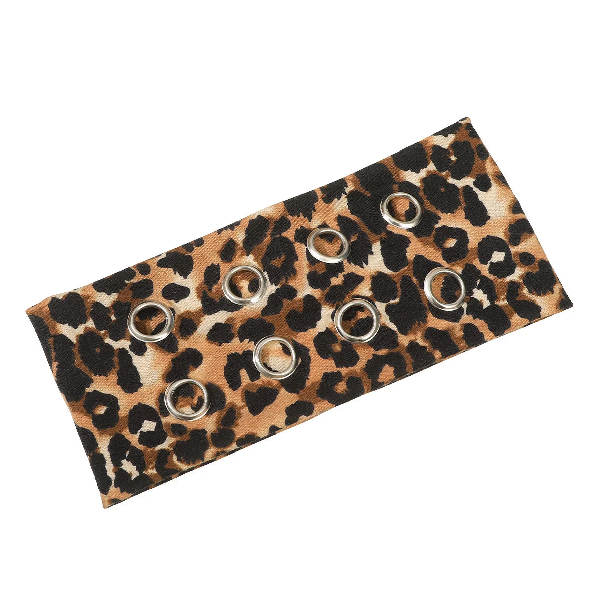 Punk Girl Hollowed Out Eyelets Wide Elastic Headband Stretchy Metal Rock Steampunk for Sports Headbands Hair Accessories - ZOOMNSTORE