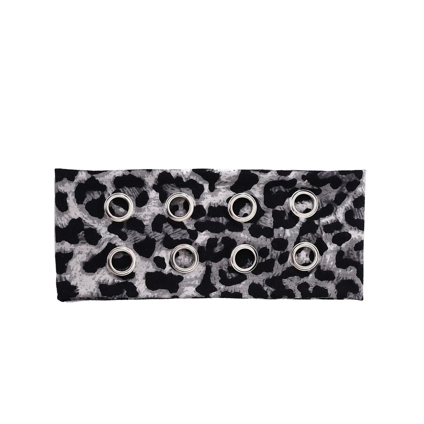 Punk Girl Hollowed Out Eyelets Wide Elastic Headband Stretchy Metal Rock Steampunk for Sports Headbands Hair Accessories - ZOOMNSTORE