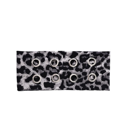 Punk Girl Hollowed Out Eyelets Wide Elastic Headband Stretchy Metal Rock Steampunk for Sports Headbands Hair Accessories - ZOOMNSTORE