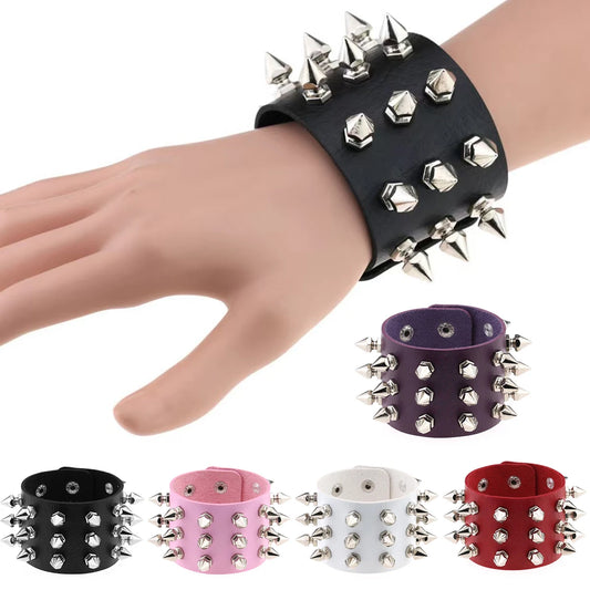Punk Rock Band Rivet Bracelet Gothic Fashion Men's And Women's Bracelet Style Daily Carnival Valentine's Day Wear Halloween Gift - ZOOMNSTORE