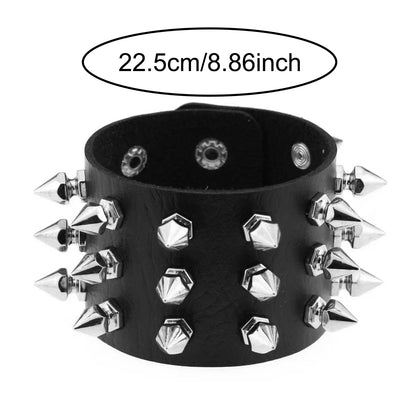 Punk Rock Band Rivet Bracelet Gothic Fashion Men's And Women's Bracelet Style Daily Carnival Valentine's Day Wear Halloween Gift - ZOOMNSTORE