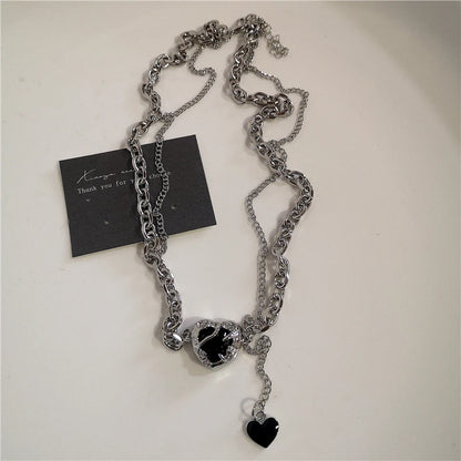 Punk Rock Heart Cross Necklace - Vintage 90s Hip Hop Grunge Accessories for Men  Women - ZOOMNSTORE