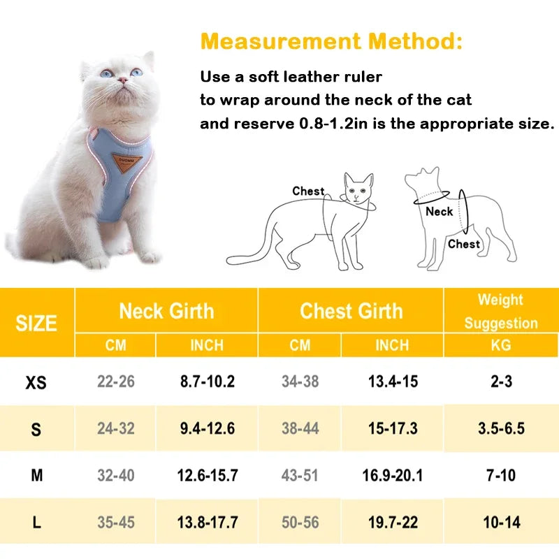 Puppy Harness and Leash Set - Breathable Vest for Small to Medium Dogs and Cats - ZOOMNSTORE