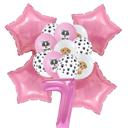Pink Puppy Paw Birthday Party Supplies - Disposable Tableware  Decorations - ZOOMNSTORE