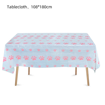 Pink Puppy Paw Birthday Party Supplies - Disposable Tableware  Decorations - ZOOMNSTORE