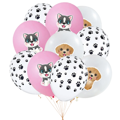 Pink Puppy Paw Birthday Party Supplies - Disposable Tableware  Decorations - ZOOMNSTORE
