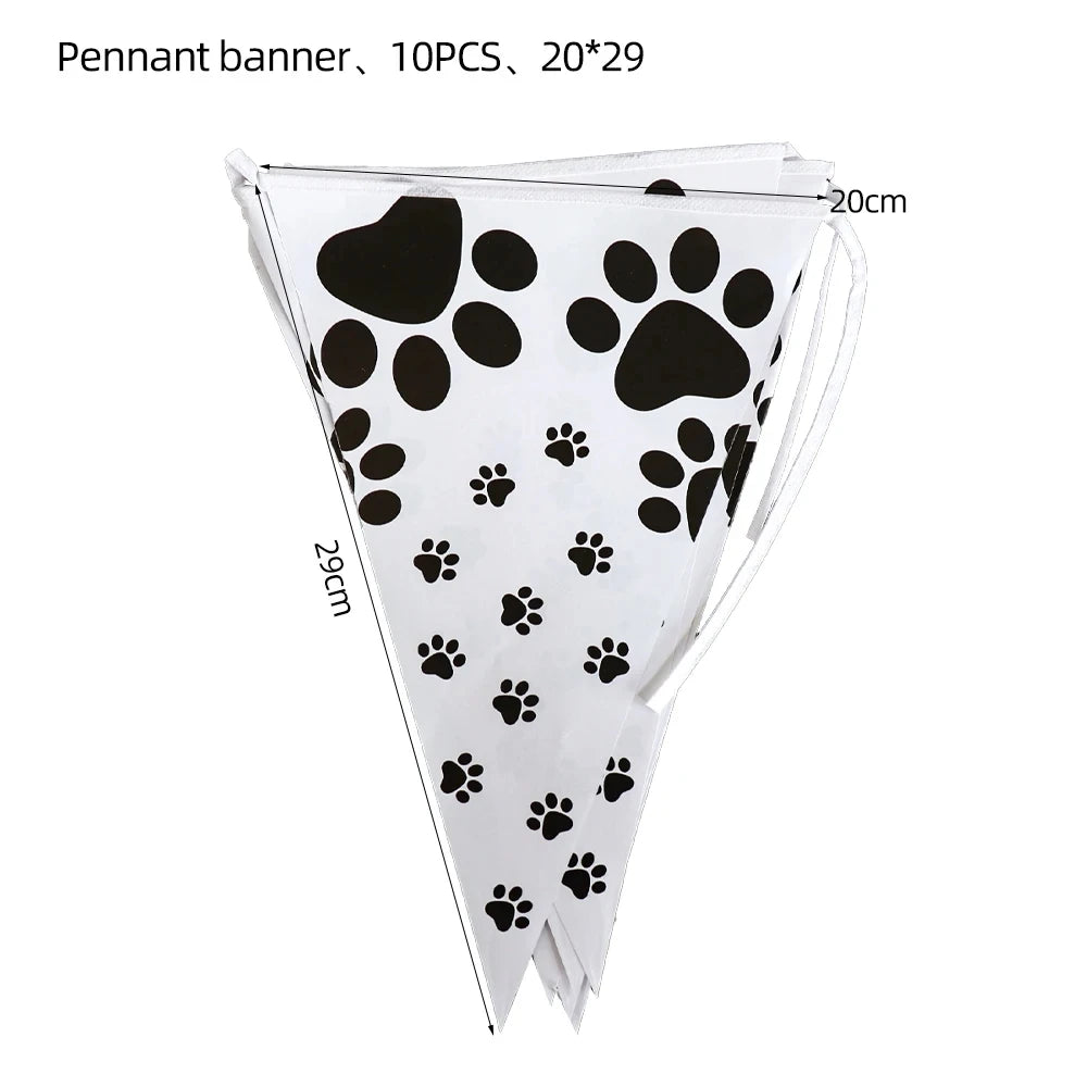 Pink Puppy Paw Birthday Party Supplies - Disposable Tableware  Decorations - ZOOMNSTORE