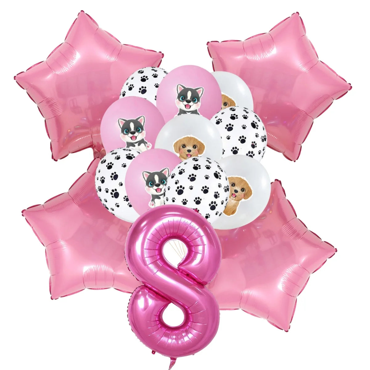Pink Puppy Paw Birthday Party Supplies - Disposable Tableware  Decorations - ZOOMNSTORE