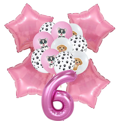 Pink Puppy Paw Birthday Party Supplies - Disposable Tableware  Decorations - ZOOMNSTORE