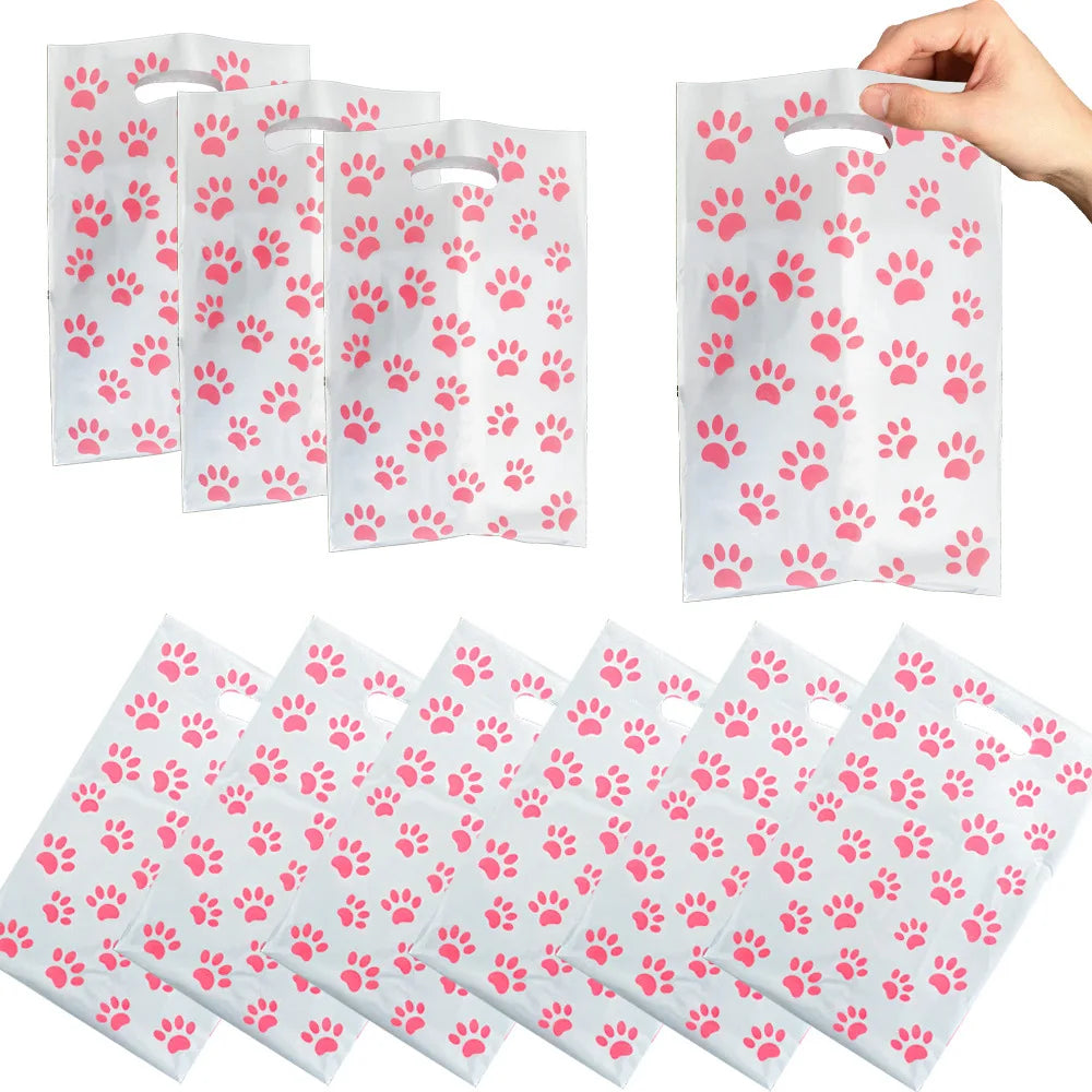 Pink Puppy Paw Birthday Party Supplies - Disposable Tableware  Decorations - ZOOMNSTORE