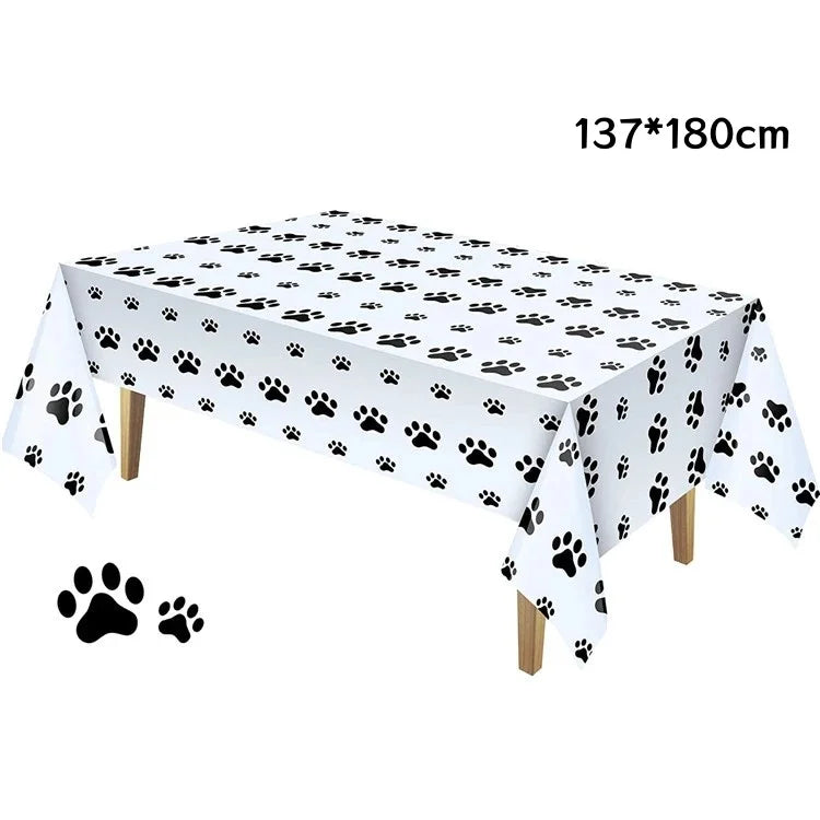 Pink Puppy Paw Birthday Party Supplies - Disposable Tableware  Decorations - ZOOMNSTORE