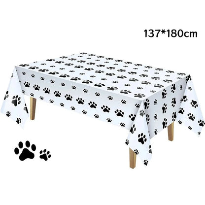 Pink Puppy Paw Birthday Party Supplies - Disposable Tableware  Decorations - ZOOMNSTORE