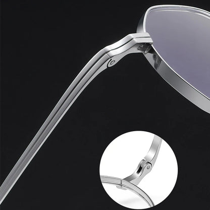 Pure Titanium Eyeglasses - Handmade Retro Polygonal Frames Small Frame Glasses - ZOOMNSTORE