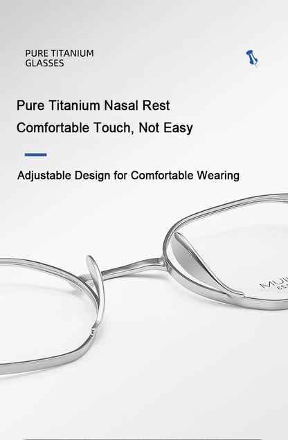 Pure Titanium Eyeglasses - Handmade Retro Polygonal Frames Small Frame Glasses - ZOOMNSTORE