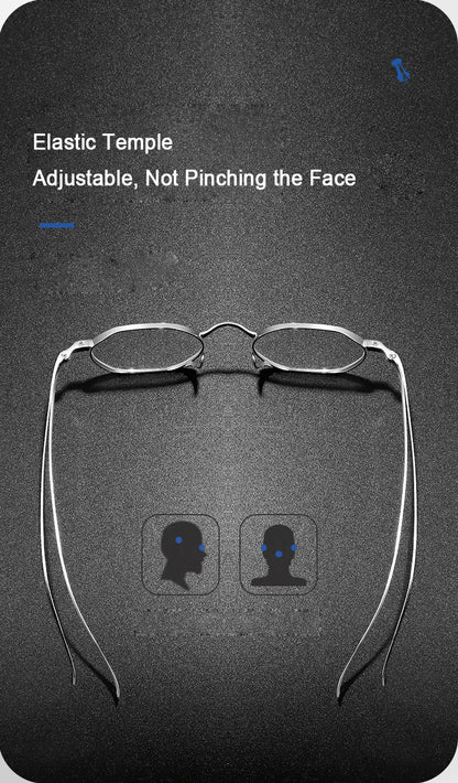 Pure Titanium Eyeglasses - Handmade Retro Polygonal Frames Small Frame Glasses - ZOOMNSTORE