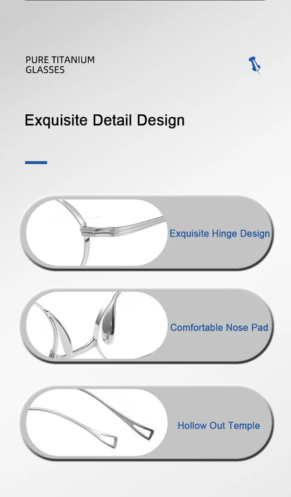 Pure Titanium Eyeglasses - Handmade Retro Polygonal Frames Small Frame Glasses - ZOOMNSTORE