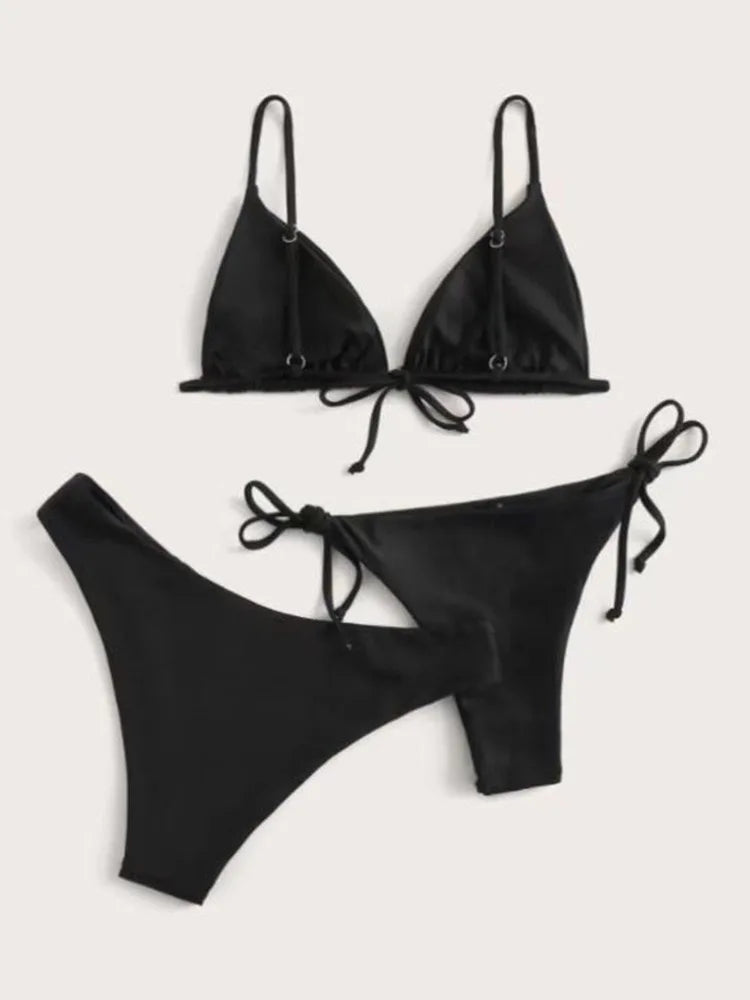 Push Up Bikini Set Women – 3 Piece Swimsuit with Adjustable Straps, Low & Mid Waist - ZOOMNSTORE