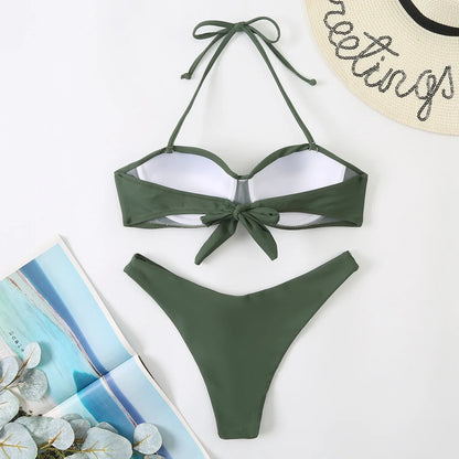 Push Up Bikini Set - Womens Halter Underwire Swimsuit 2024 - ZOOMNSTORE