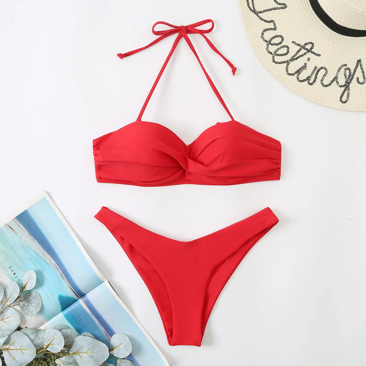 Push Up Bikini Set - Womens Halter Underwire Swimsuit 2024 - ZOOMNSTORE