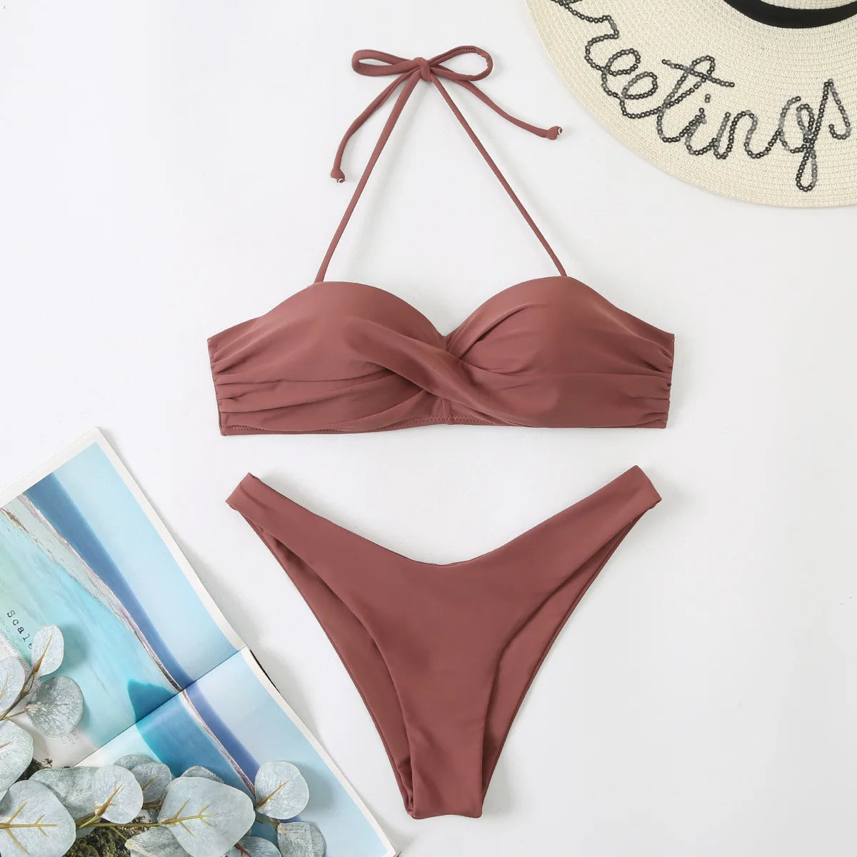 Push Up Bikini Set - Womens Halter Underwire Swimsuit 2024 - ZOOMNSTORE