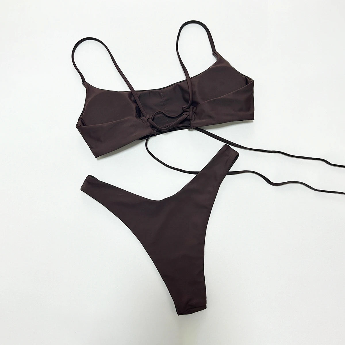Push Up Bikinis - Sexy Women Swimwear Set With Bandage Bikini Top & High Waist Bottom - ZOOMNSTORE