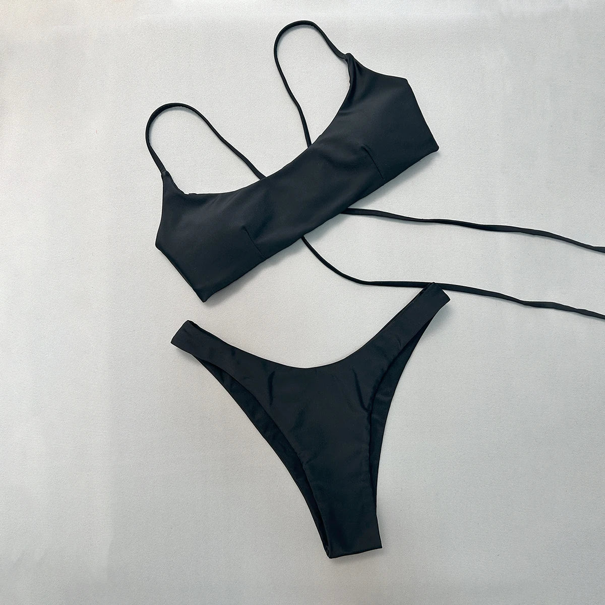 Push Up Bikinis - Sexy Women Swimwear Set With Bandage Bikini Top & High Waist Bottom - ZOOMNSTORE