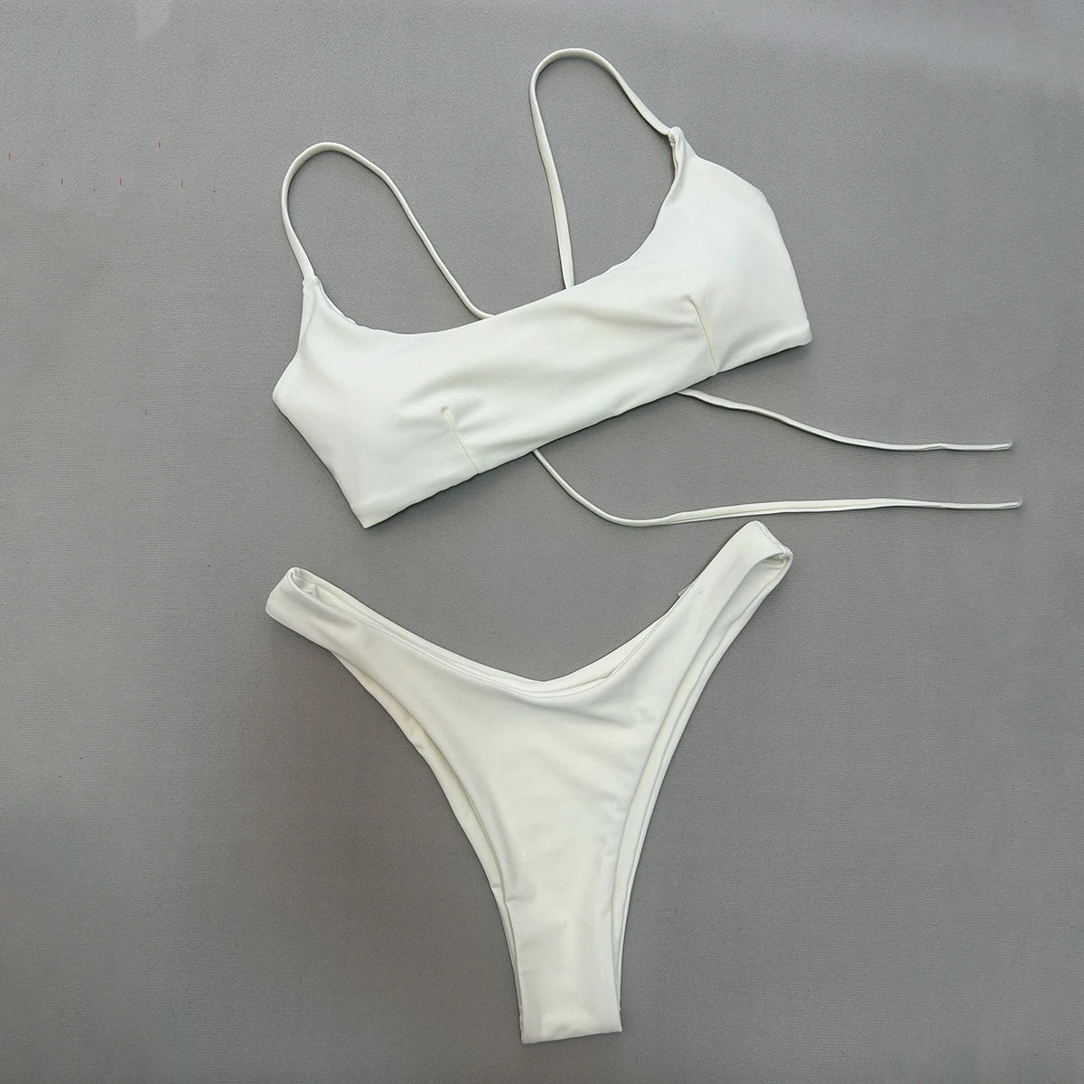 Push Up Bikinis - Sexy Women Swimwear Set With Bandage Bikini Top & High Waist Bottom - ZOOMNSTORE