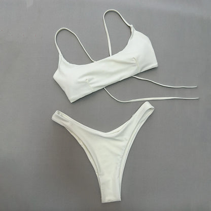 Push Up Bikinis - Sexy Women Swimwear Set With Bandage Bikini Top & High Waist Bottom - ZOOMNSTORE
