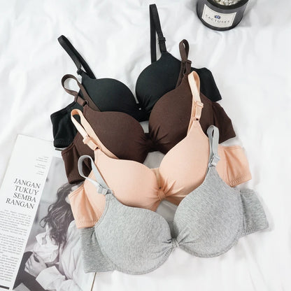 Push Up Bra - Cotton Underwire Deep V Lingerie With Adjustable Straps - ZOOMNSTORE