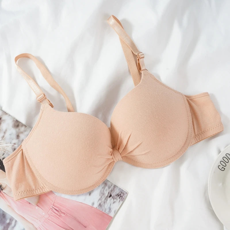 Push Up Bra - Cotton Underwire Deep V Lingerie With Adjustable Straps - ZOOMNSTORE