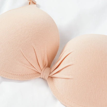 Push Up Bra - Cotton Underwire Deep V Lingerie With Adjustable Straps - ZOOMNSTORE