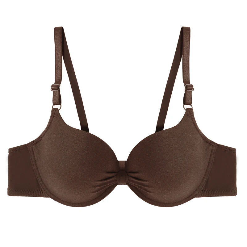 Push Up Bra - Cotton Underwire Deep V Lingerie With Adjustable Straps - ZOOMNSTORE
