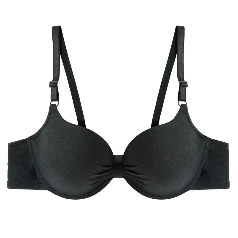 Push Up Bra - Cotton Underwire Deep V Lingerie With Adjustable Straps - ZOOMNSTORE
