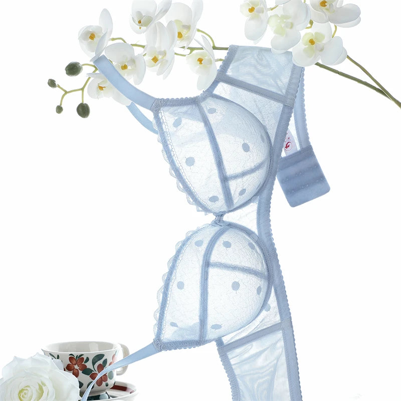 Push Up Bra French Style Underwire Lace Sheer Multiway With Adjustable Straps - ZOOMNSTORE