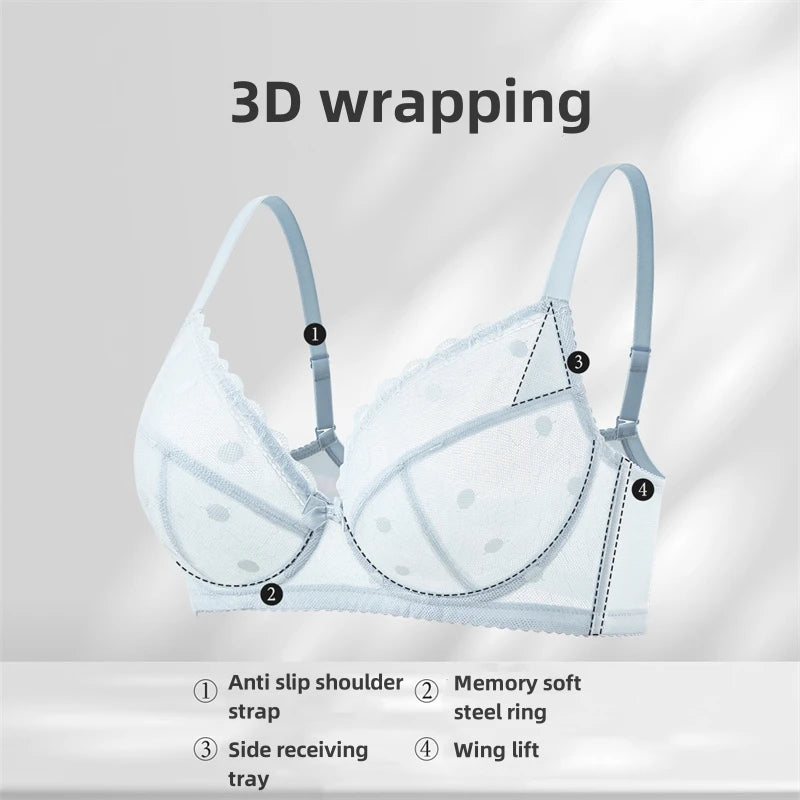 Push Up Bra French Style Underwire Lace Sheer Multiway With Adjustable Straps - ZOOMNSTORE