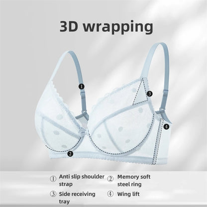 Push Up Bra French Style Underwire Lace Sheer Multiway With Adjustable Straps - ZOOMNSTORE